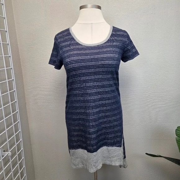 Mododoc Blue And Gray Striped Dress - Size Large - Picture 2 of 4